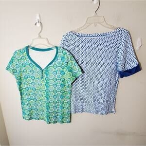 BUNDLE of Kim‎ Rogers floral polka dot t shirt size medium